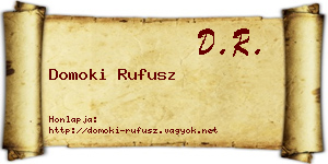 Domoki Rufusz névjegykártya